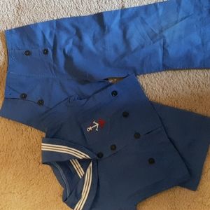 Vintage handmade toddler navy outfit